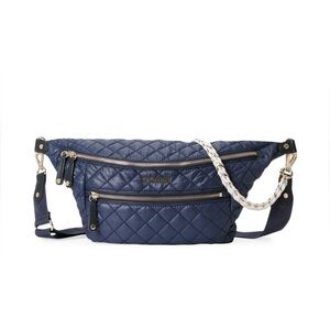 MZ Wallace Navy Quilted Crossbody Bag